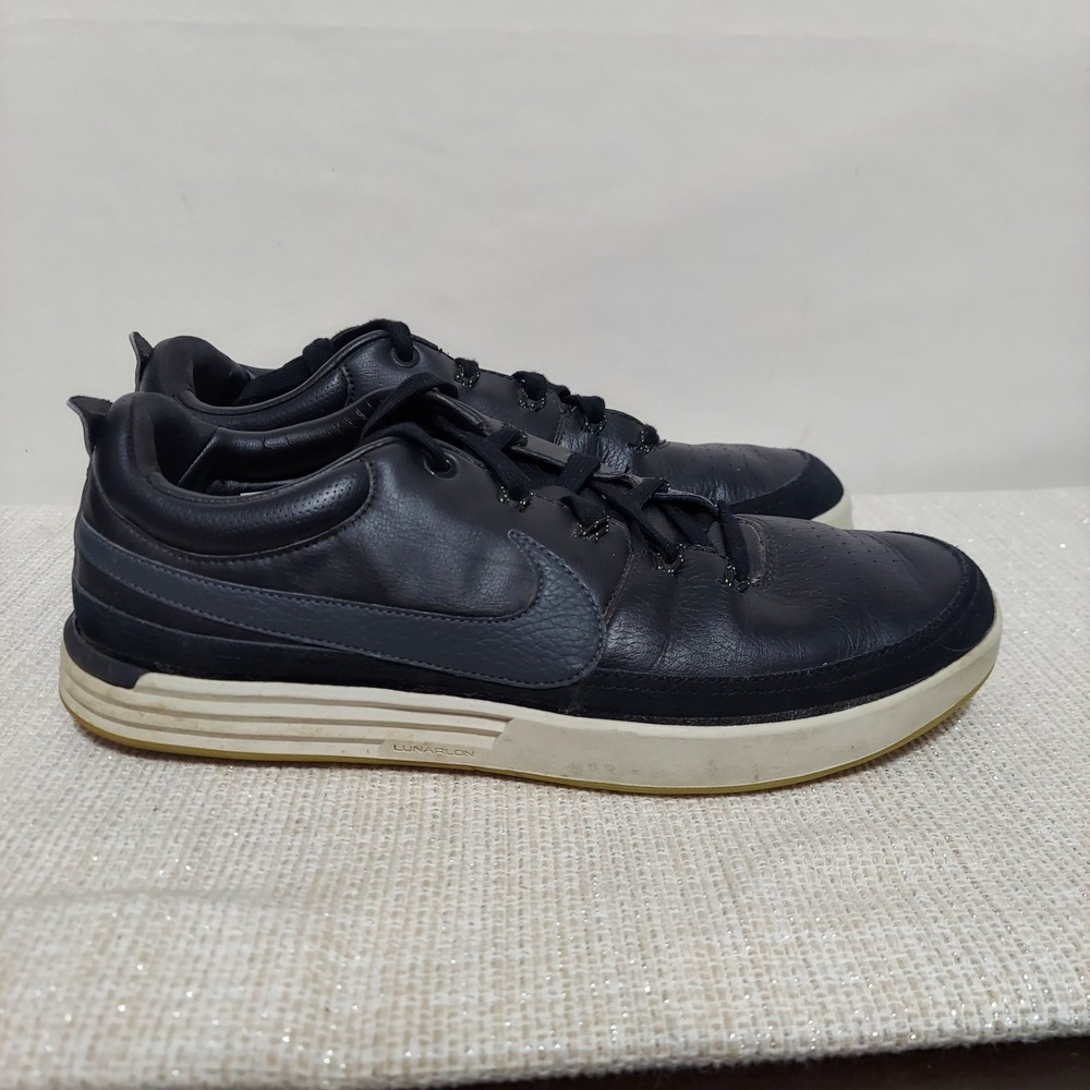 Nike Lunarlon Spikeless Black Golf Shoes Men's Size 10 652780-001 - Picture 1 of 8